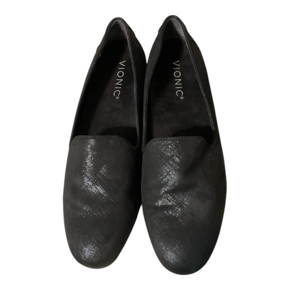 Vionic Willa Sleek Black Shimmer Ladies Size 7 - Picture 2 of 7